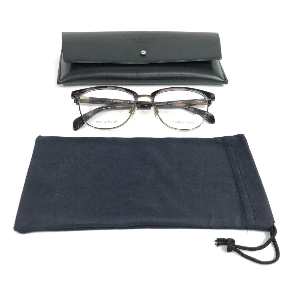 Rag & Bone Eyeglasses Frames RNB3060/G HKZ Purple Tortoise Gold 52-17-140